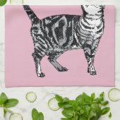 Tabby Cat Merry Catsmus Pink Christmas Cats Geschirrtuch (Gefaltet)