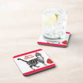 Tabby Cat Merry Catsmus Red Christmas Getränkeuntersetzer (Rechte Seite)