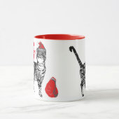 Tabby Cat Merry Catsmus Red Christmas Tasse (Zentrum)