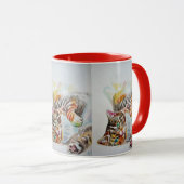 Tabby Cat Merry Catsmus Red Christmas Tasse (VorderseiteRechts)