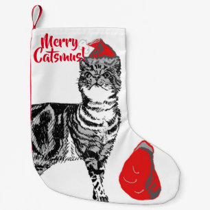 Tabby Cat Merry Catsmus Weihnachts-Strumpf Kleiner Weihnachtsstrumpf