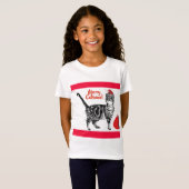Tabby Cat Merry Christmas Catsmus Red Funny Cats T-Shirt (Vorne ganz)