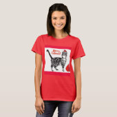 Tabby Cat Merry Christmas Catsmus Red Funny Cats T T-Shirt (Vorne ganz)
