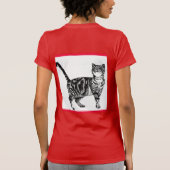 Tabby Cat Merry Christmas Catsmus Red Funny Cats T T-Shirt (Rückseite)