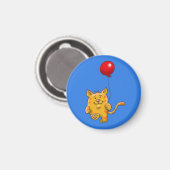Tabby Cat mit Balloon Magnet (Vorderseite/Rückseite)