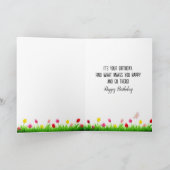 Tabby Cat mit Orange Tulip Bouquet Karte (Innenseite)