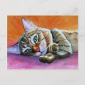 Tabby Cat mit Smooshy-Gesicht Postkarte (Vorderseite)