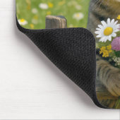 Tabby Cat mit Wildblume Bouquet Mousepad (Ecke)