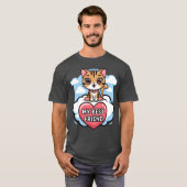 Tabby Cat My Best Friend Heart and Clouds Design T-Shirt (Vorne ganz)