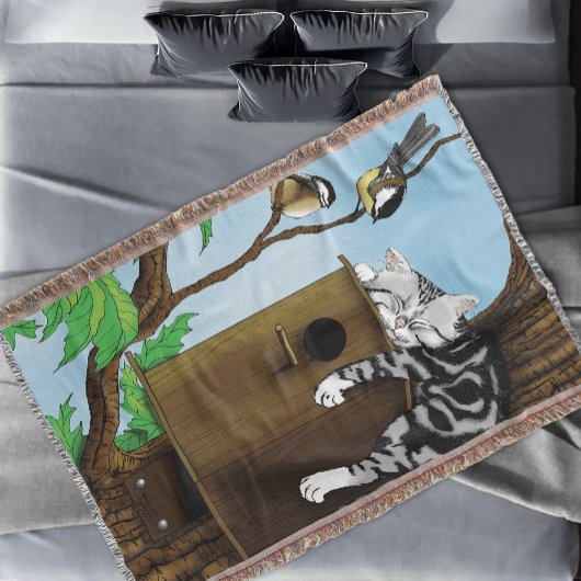 Tabby Cat Napping Birdhouse Decke