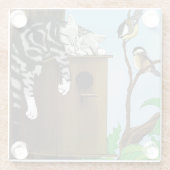Tabby Cat Napping Birdhouse Glasuntersetzer (Rückseite)