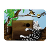 Tabby Cat Napping Birdhouse Magnet (Horizontal)