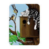 Tabby Cat Napping Birdhouse Magnet (Vertikal)