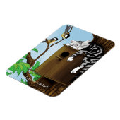Tabby Cat Napping Birdhouse Magnet (Linke Seite)