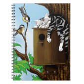 Tabby Cat Napping Birdhouse Notizblock (Vorderseite)
