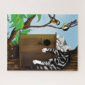 Tabby Cat Napping Birdhouse Puzzle (Horizontal)
