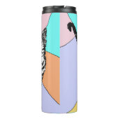 Tabby Cat Niedlich Katzen Pastell Wasserfarben Kun Thermosbecher (Rückseite)