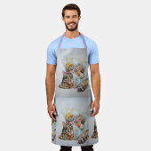 Tabby Cat Niedlich Watercolor Katzen Haustier Tier Schürze (Getragen)