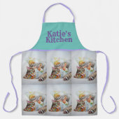 Tabby Cat Niedlich Watercolor Katzen Haustier Tier Schürze (Vorderseite)