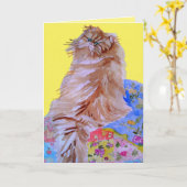 Tabby Cat Niedliche Katzen Beenden Wasserfarbe Geb Karte (Gelbe Blume)