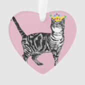 Tabby Cat Oma Pink Frohe Weihnachtsdekoration Ornament (Rückseite)