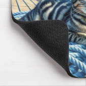 Tabby Cat on a Boat Mousepad (Ecke)