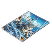 Tabby Cat On Boat Ropes Notizblock (Linke Seite)