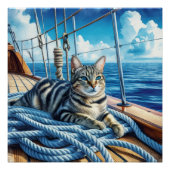 Tabby Cat On Boat Ropes Poster (Vorderseite)