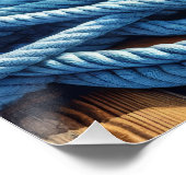 Tabby Cat On Boat Ropes Poster (Ecke)