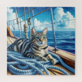 Tabby Cat On Boat Ropes Puzzle (Vertikal)