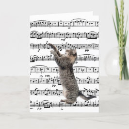 Tabby Cat On Music Geburtstag Karte