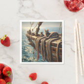 Tabby Cat On Nautical Ropes Serviette (Beispiel)
