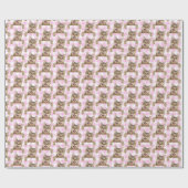 Tabby Cat On Pink Gingham Geschenkpapier (Flach)