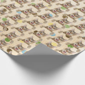 Tabby Cat on Polka Dots Geschenkpapier (Ecke)