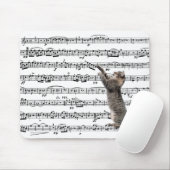 Tabby Cat On Sheet Music Mousepad (Mit Mouse)