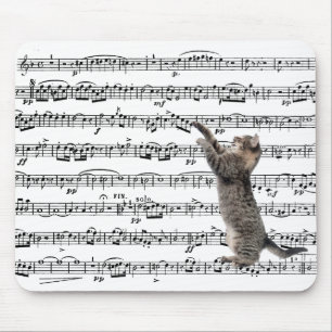 Tabby Cat On Sheet Music Mousepad