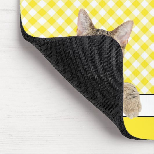 Tabby Cat on Yellow Gingham Mousepad (Ecke)