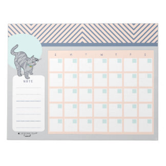 Tabby Cat Open Dated Desk Calendar Notepad Notizblock
