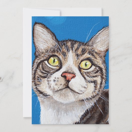 Tabby Cat Painting Flat Card (Vorderseite)
