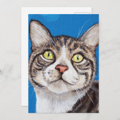 Tabby Cat Painting Flat Card (Vorne/Hinten)
