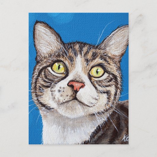 Tabby Cat Painting Postkarte (Vorderseite)