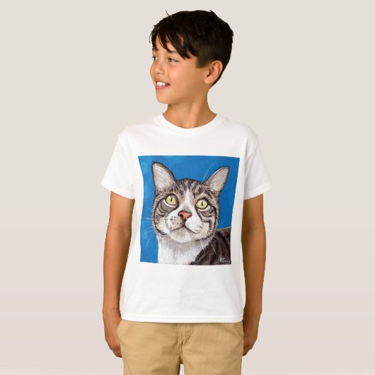 Tabby Cat Painting T-Shirt (Vorne ganz)