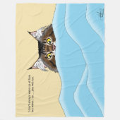 Tabby Cat Peeking Blue Funny Fleecedecke (Vorderseite)