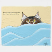 Tabby Cat Peeking Blue Funny Fleecedecke (Vorderseite (Horizontal))