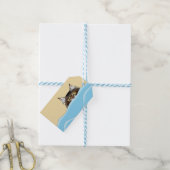 Tabby Cat Peeking Blue Funny Geschenkanhänger (Mit Garn)