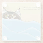 Tabby Cat Peeking Blue Funny Glasuntersetzer (Rückseite)