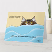 Tabby Cat Peeking Blue Funny Karte (Vorderseite)
