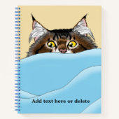 Tabby Cat Peeking Blue Funny Notizblock (Vorderseite)