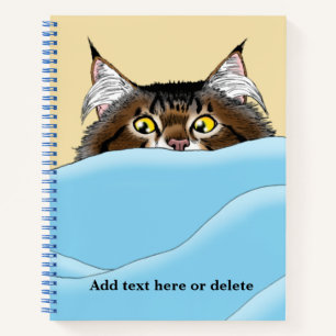 Tabby Cat Peeking Blue Funny Notizblock