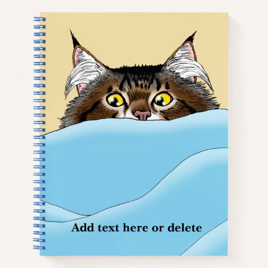Tabby Cat Peeking Blue Funny Notizblock (Vorderseite)